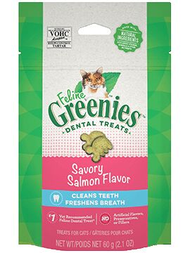 Feline Greenies™ Dental Treats, Salmon Flavor, 2.1-Oz