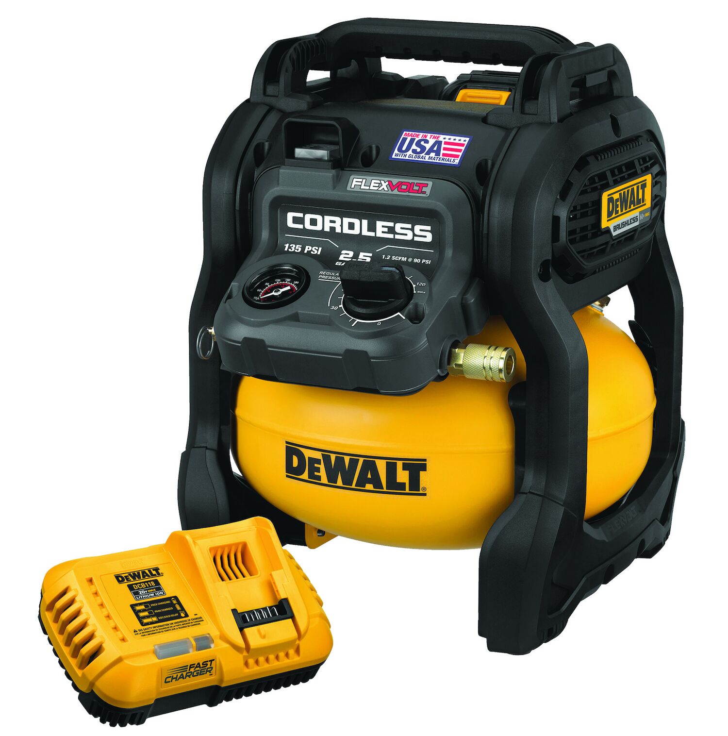 DeWALT 20V MAX FLEXVOLT Cordless 2.5-Gal Pancake Air Compressor
