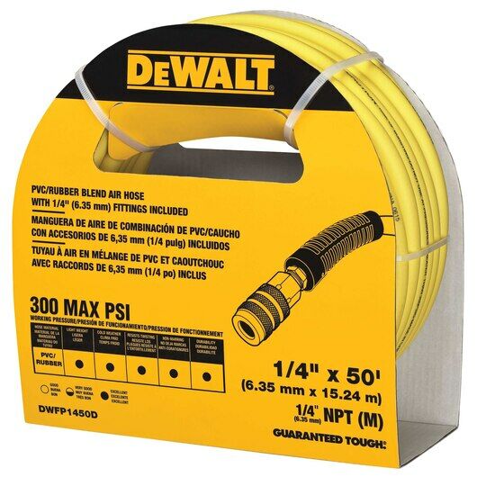 DeWALT 1/4-In x 50-Ft Premium Hybrid Polymer Blend Air Hose