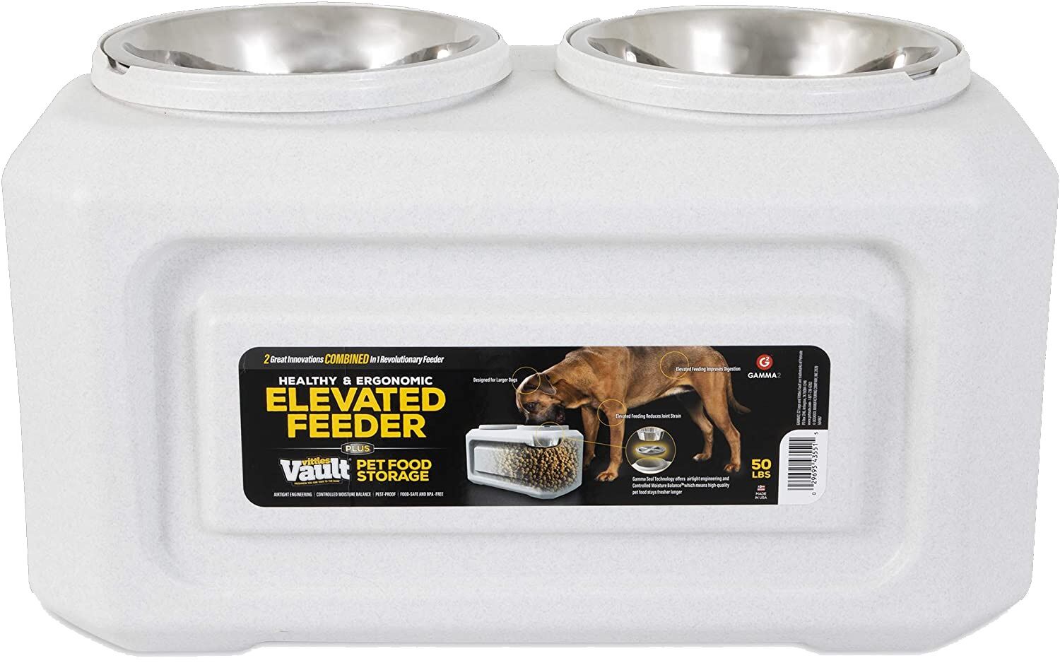 Elevated Feeder with 50-Lb Food Storage