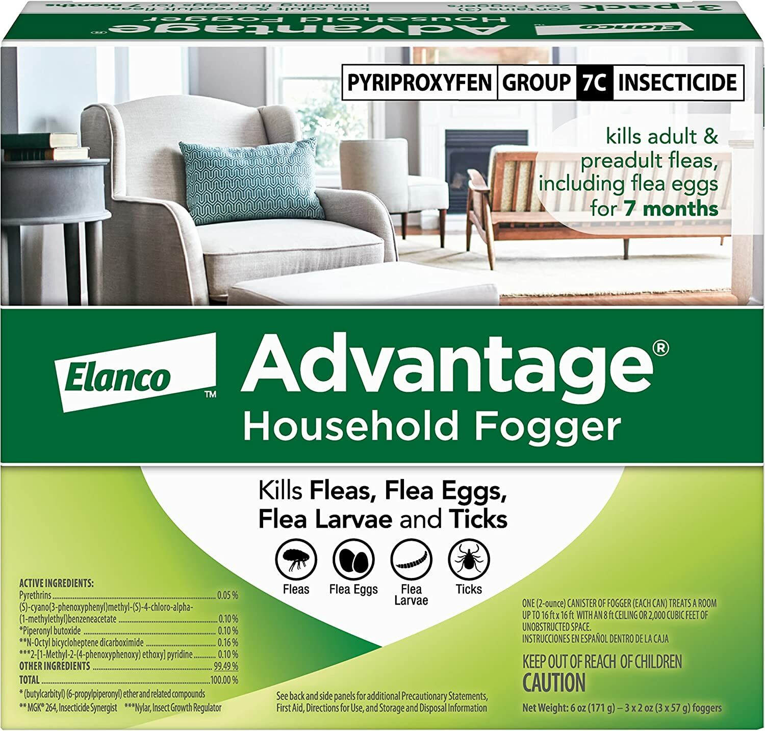 Advantage Flea and Tick Household Fogger, 3-Pk