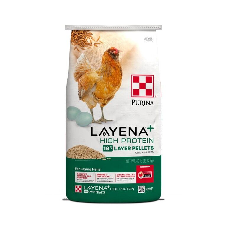 Purina Layena + High Protein 19% Layer Feed, 40-Lb