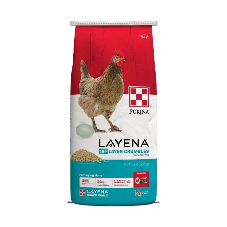 Purina Layena Crumbles 16% Layer Hen Feed, 50-Lb