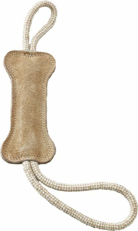Ethical Pet Dura Fused Leather Bone Tug Toy - Brown, 18 in