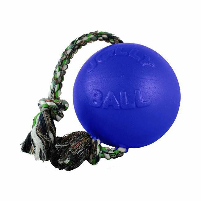 Jolly Pets Blue Romp-N-Roll Dog Toy - 8"