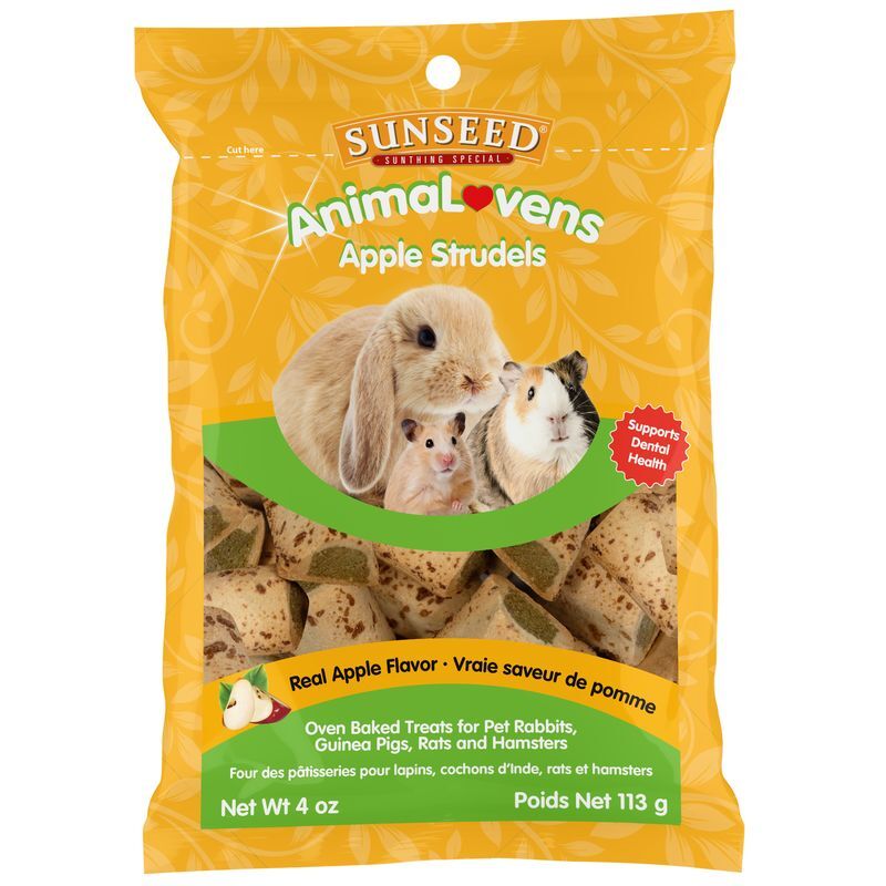 Sunseed AnimaLovens Apple Strudels Treat For Small Animals, 4-Oz