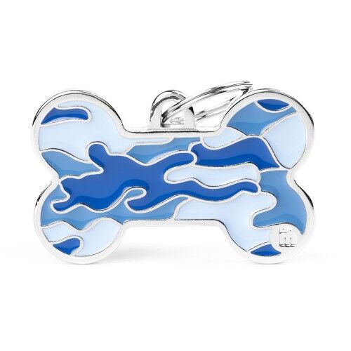 MyFamily Style Camouflage XL Blue Bone ID Tag