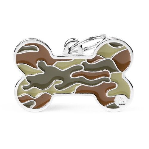 MyFamily Style Camouflage XL Green Bone ID Tag