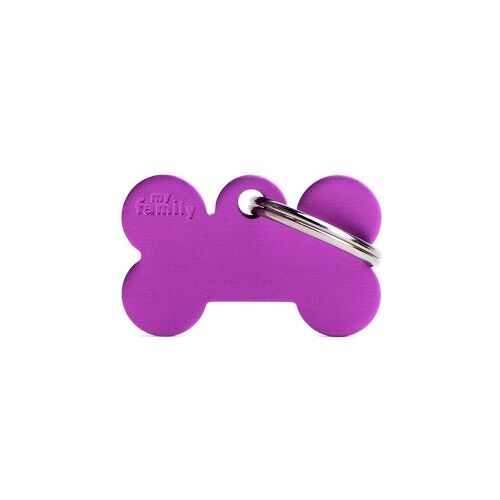 MyFamily Basic Small Aluminum Purple Bone ID Tag
