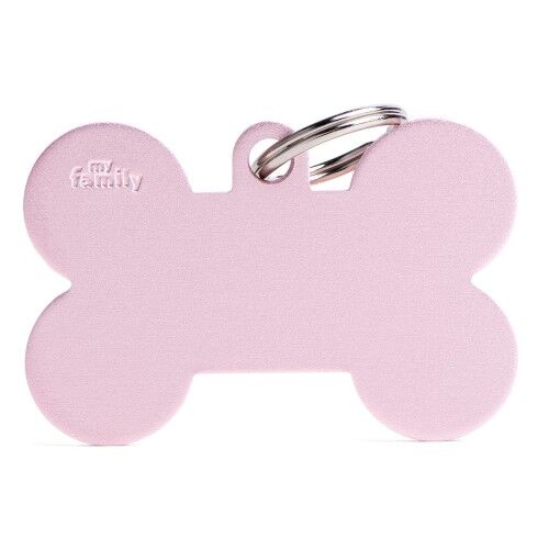MyFamily Basic XL Aluminum Pink Bone ID Tag