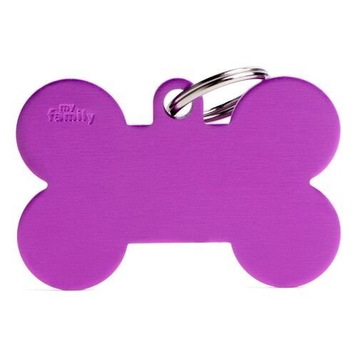 MyFamily Basic XL Aluminum Purple Bone ID Tag