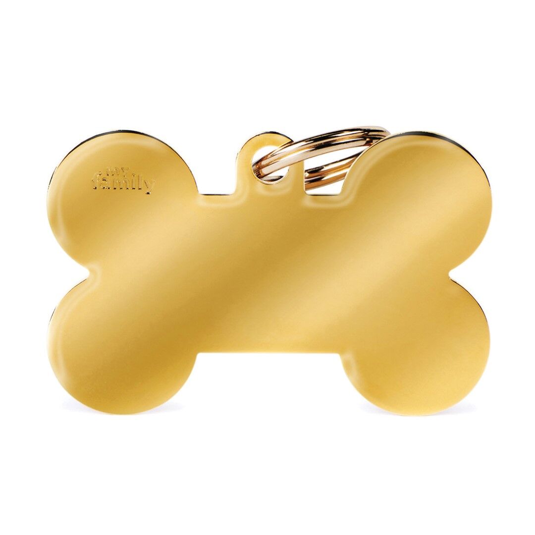 MyFamily Basic XL Bone ID Tag in Gold-Plated Brass