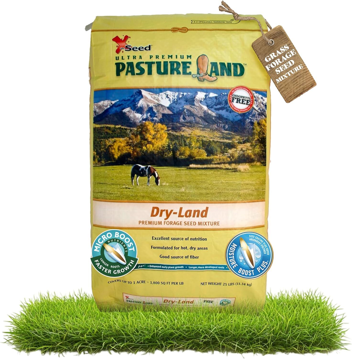 X-Seed Ultra Premium Pastureland Dry-Land Premium Forage Seed Mix, 25-Lb