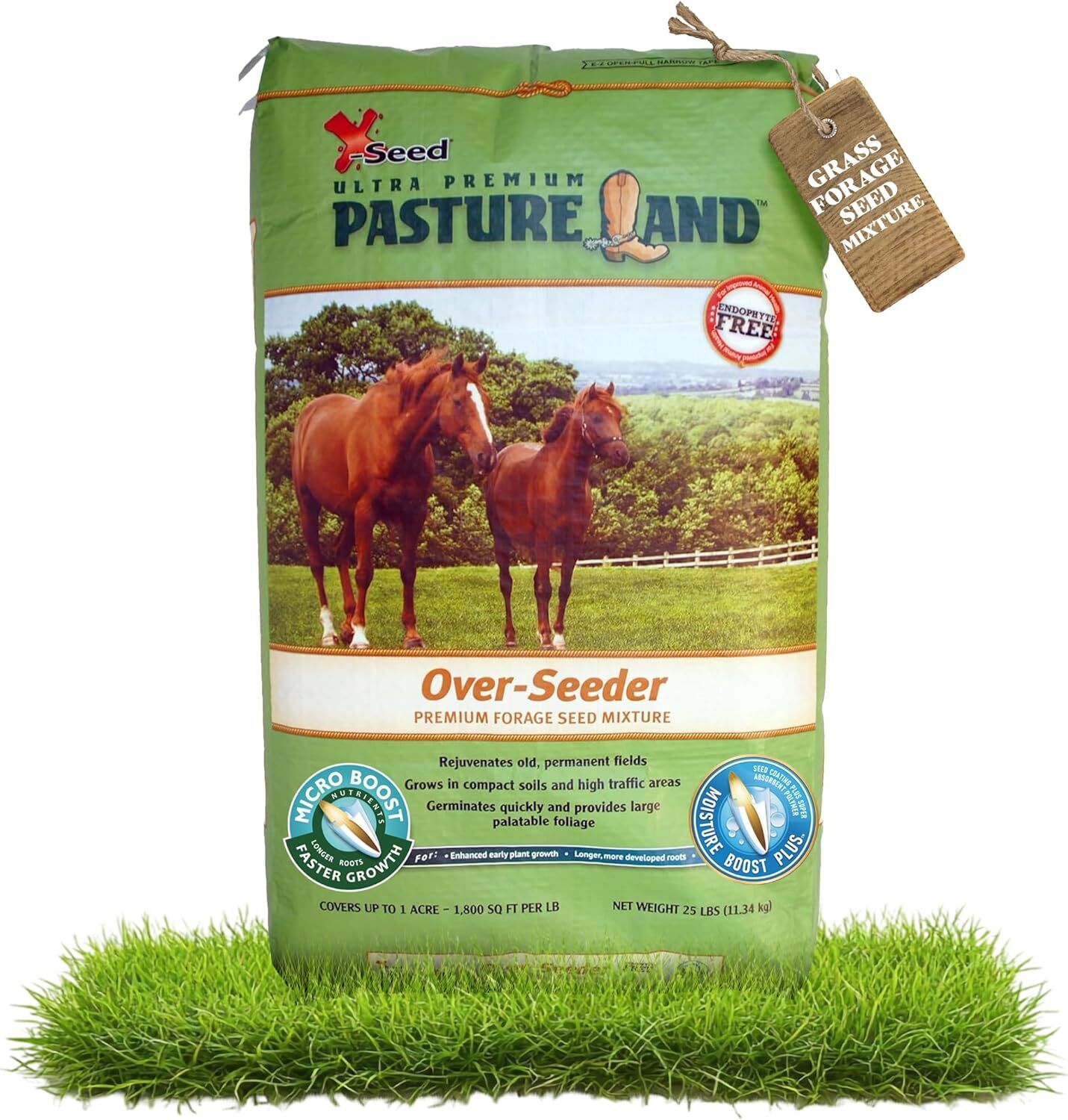X-Seed Ultra Premium Pastureland Over-Seeder Premium Forage Seed Mix, 25-Lb