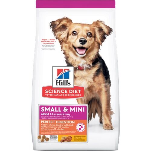 Hill's Science Diet Adult Perfect Digestion Small & Mini Chicken & Brown Rice Dog Food, 12-Lb