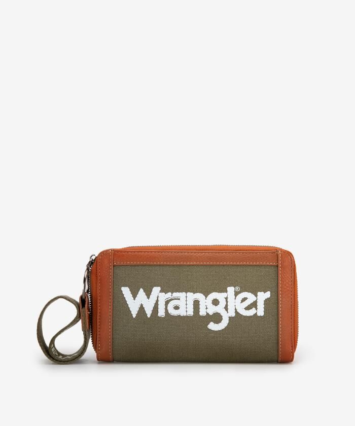 Montana West Wrangler Leather Trim Canvas Wallet