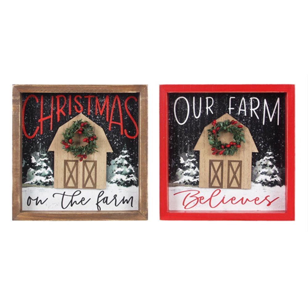 Young's Inc Wood Country Christmas Wall Sign Assortment