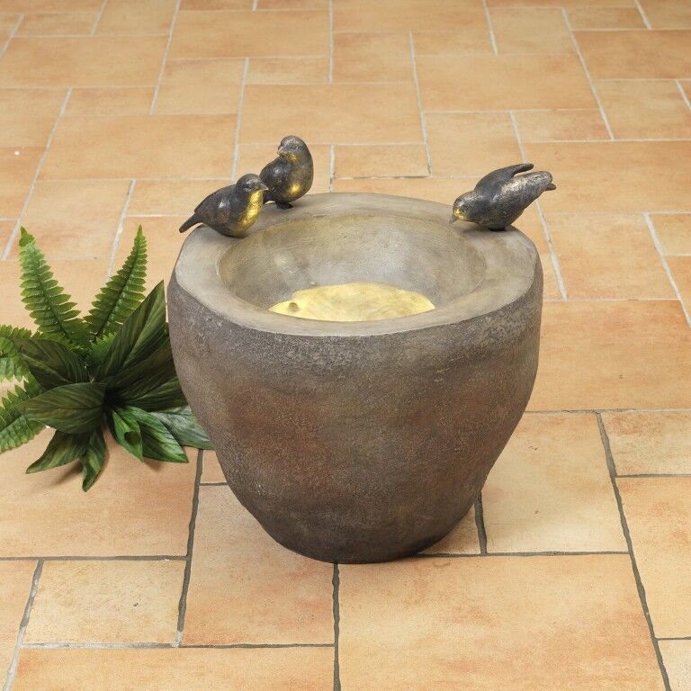 Gerson Electric Polyresin Whirlpool Fountain With Birds, 15.75-In