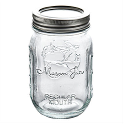 Homepointe Glass Regular Mouth Canning Jar, 1-Pt