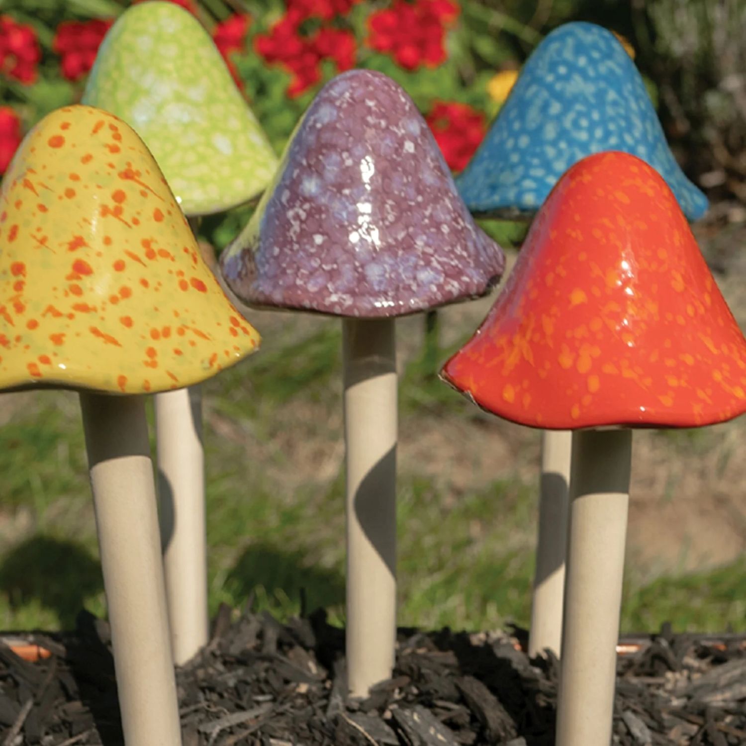 Marshall Home & Garden Bright Mushrooms Assortment, Grande, 14-In