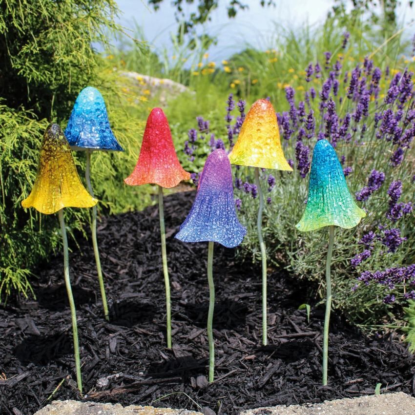 Marshall Home & Garden Colorful Mushrooms Assortment, 20-In