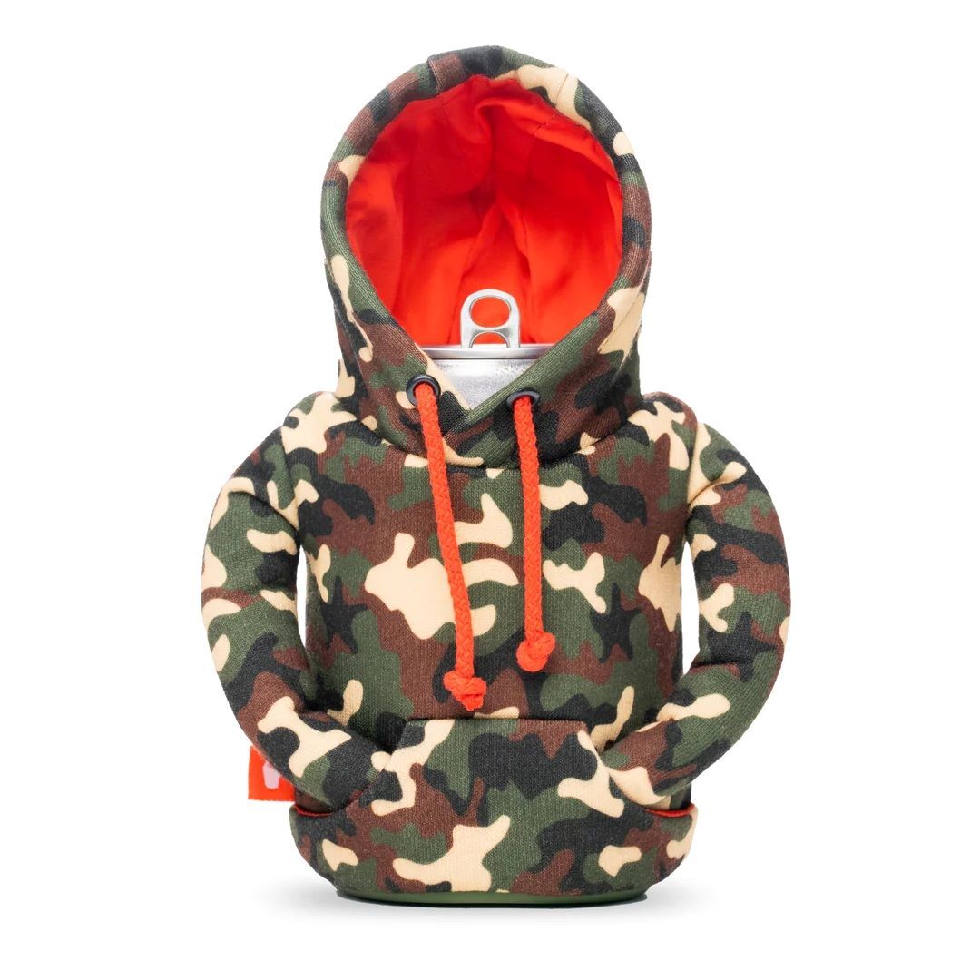 Puffin Drinkwear The Hoodie Woodsy Camo & Puffin Red Drink Cooler