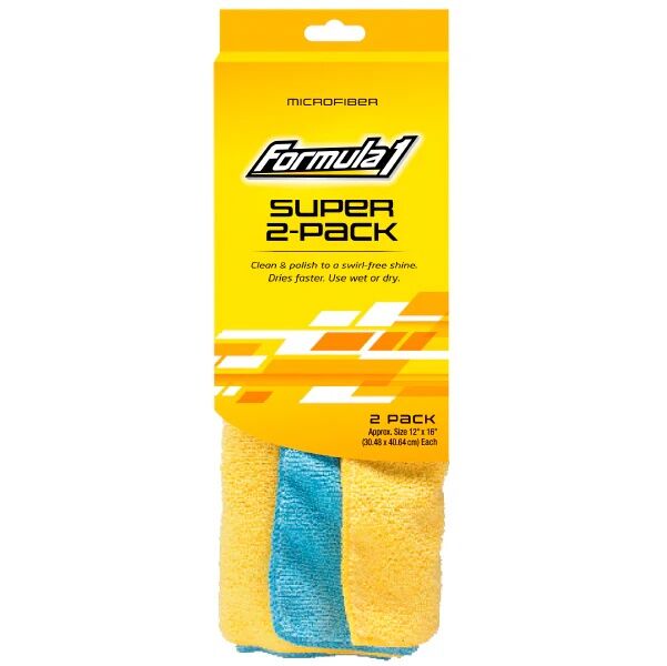 Formula1 Super Microfiber Towel, 12-In x 16-In, 2-Pk