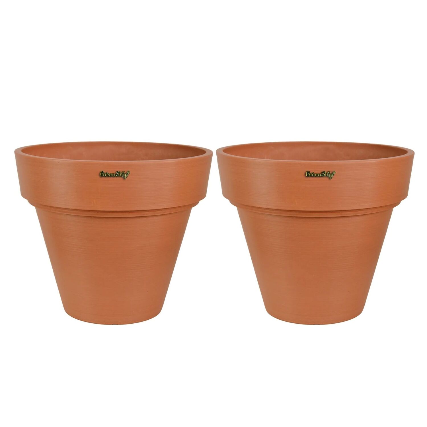 GreenShip Planter with Drainage Hole Terracotta Plant Pot, 12-In, 2-Pk