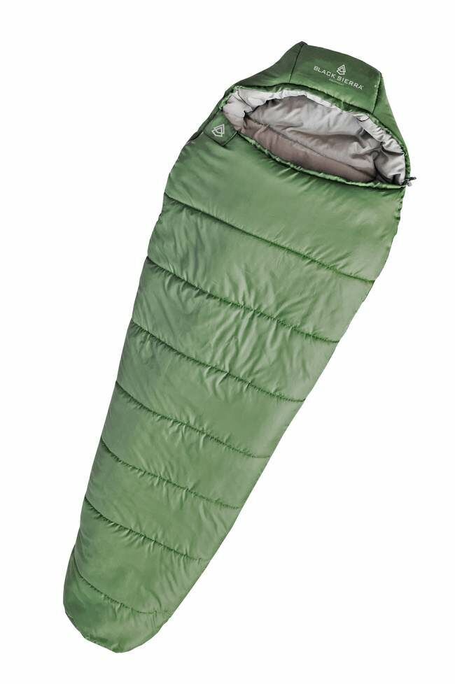 Sierra Sleeping Bag 25 Degree Mummy - Green/Gray, 32 in X 82 in