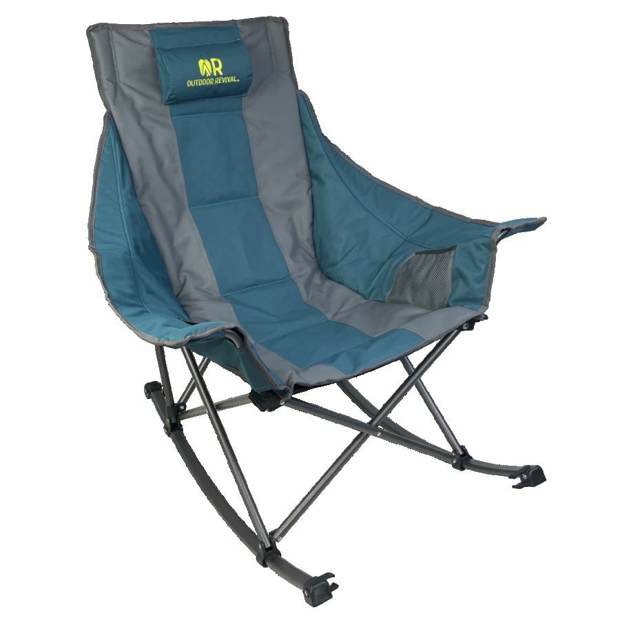 Outdoor Revival Camp Rocking Chair in Blue