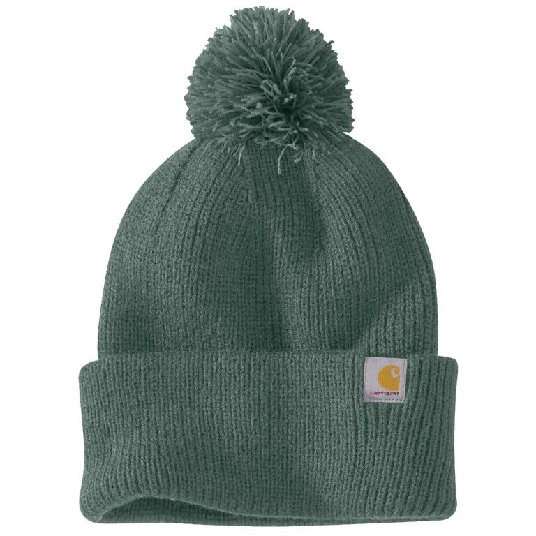 Carhartt Women's Knit Pom-Pom Cuffed Beanie in Frosted Balsam