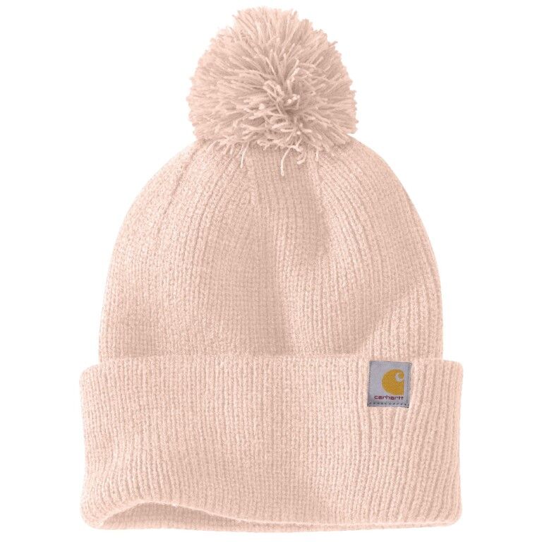 Carhartt Women's Knit Pom-Pom Cuffed Beanie in Georgia Peach