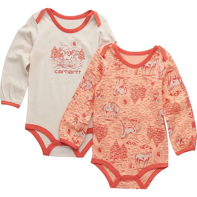 Carhartt Girl's 2-Piece Long Sleeve Farm Print Bodysuit Set