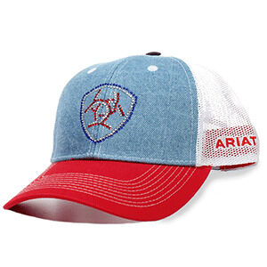 M & F Western Women's Ariat Crystal Pattern Cap in Blue