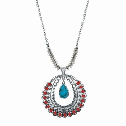 Justin Women's Cluster Hoops With Charm Necklace