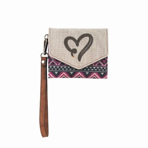 Justin Women's Canvas Mini Wallet With Rope Heart