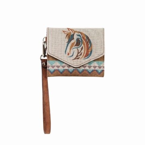 Justin Women's Canvas Mini Wallet With Horse Head