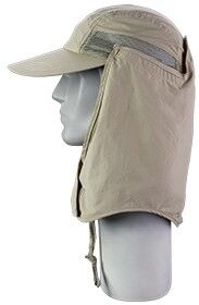 Broner Men's River's Edge Supplex Cap With Detachable Neck Flap in Khaki