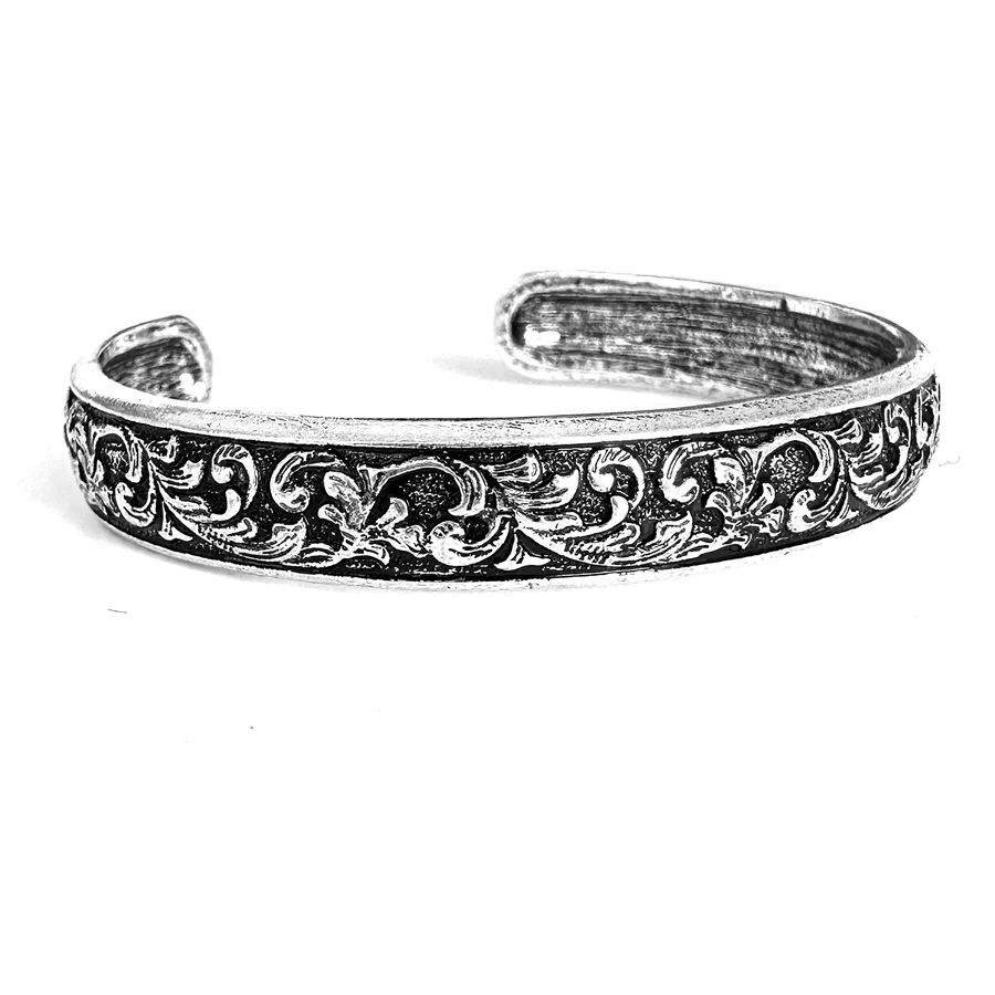Wyo-Horse Women's Thin Metal Carved Filigree Cuff