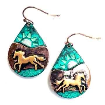 Wyo-Horse Women's Colored Horsescape Earrings
