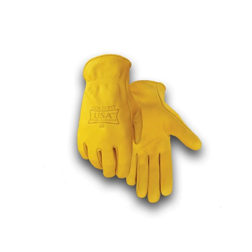 Golden Stag Gloves Women's Made In The USA Cowhide Leather Gloves in Gold