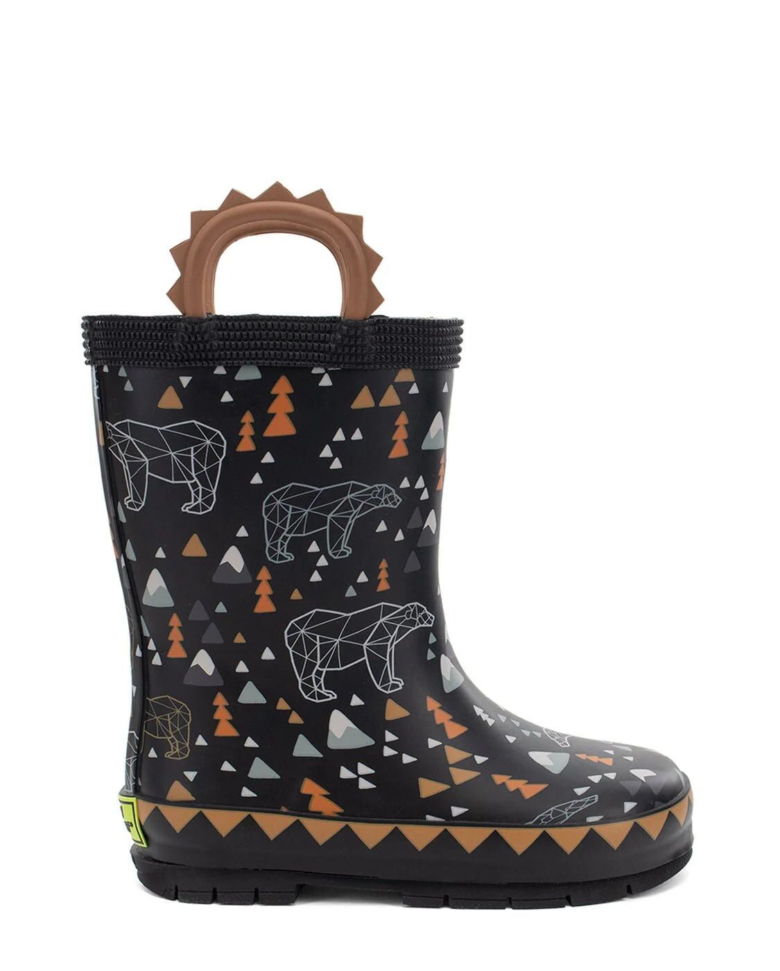 Western Chief Kids' Grizzly Faux Fur Rain Boot in Black