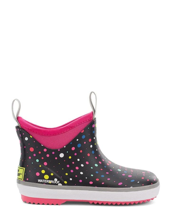 Western Chief Kids' Element Neoprene Ankle Rain Boot in Black/Pink
