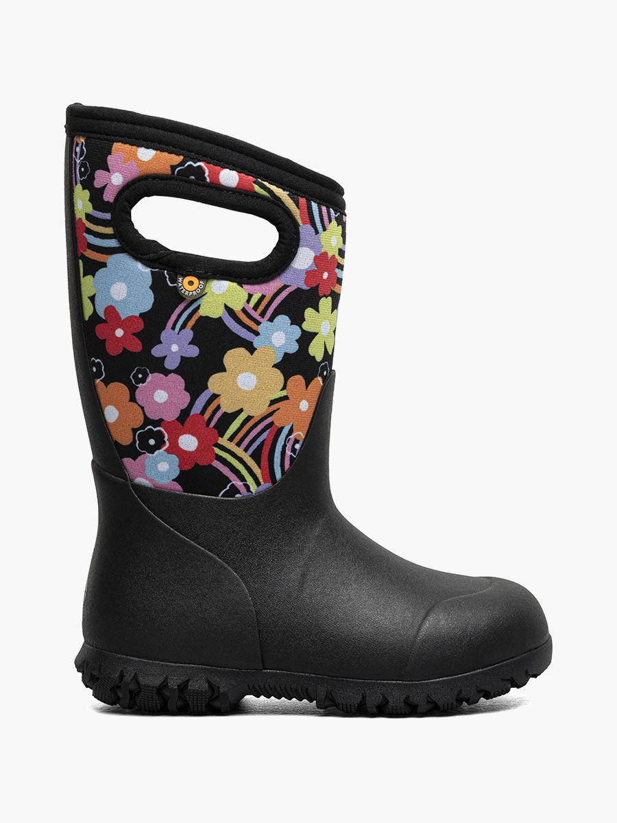 Bogs Kids' York Groovy Rainbow 3 Season Boots in Black