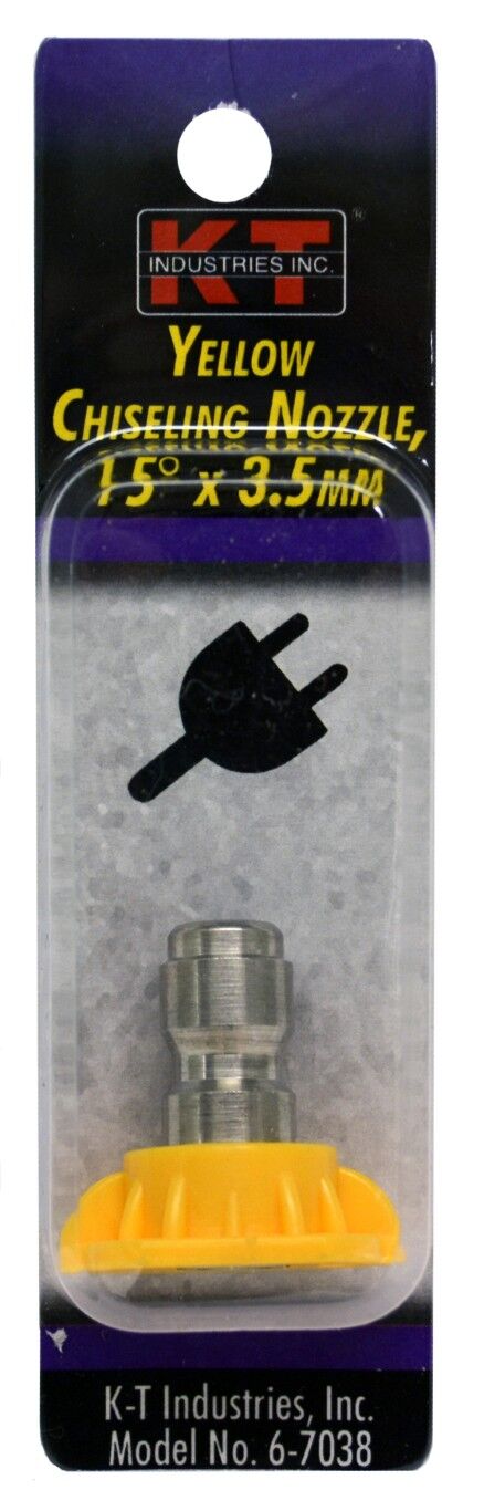 KT Industries Yellow Chiseling Pressure Washer Nozzle, 15° x 3.5-mm