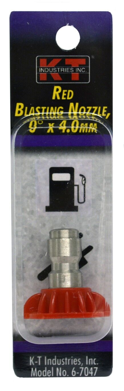 KT Industries Red Blasting Pressure Washer Nozzle, 0° x 4-mm
