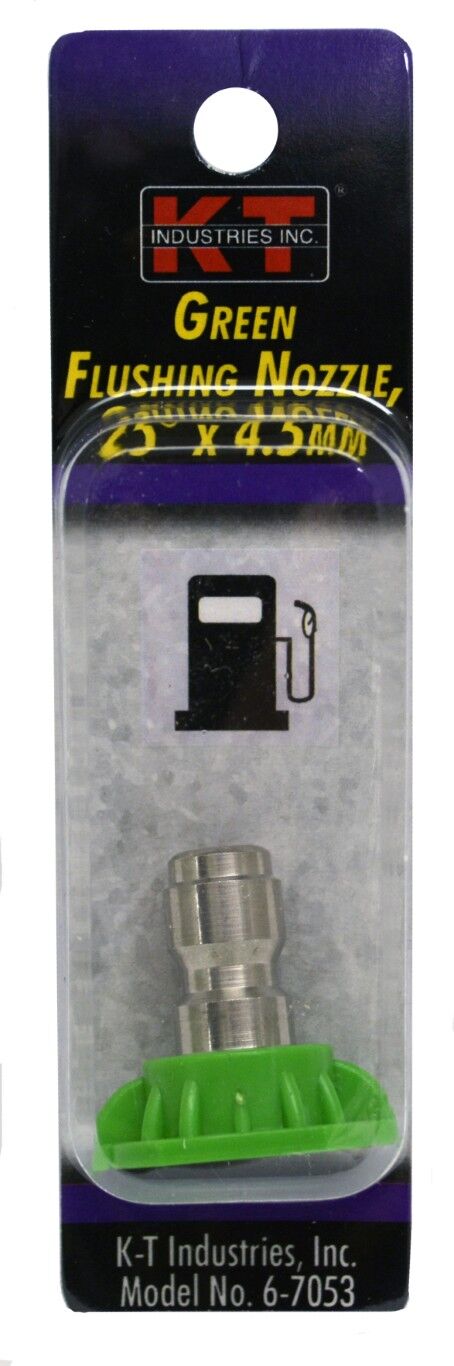 KT Industries Green Flushing Pressure Washer Nozzle, 25° x 4.5-mm