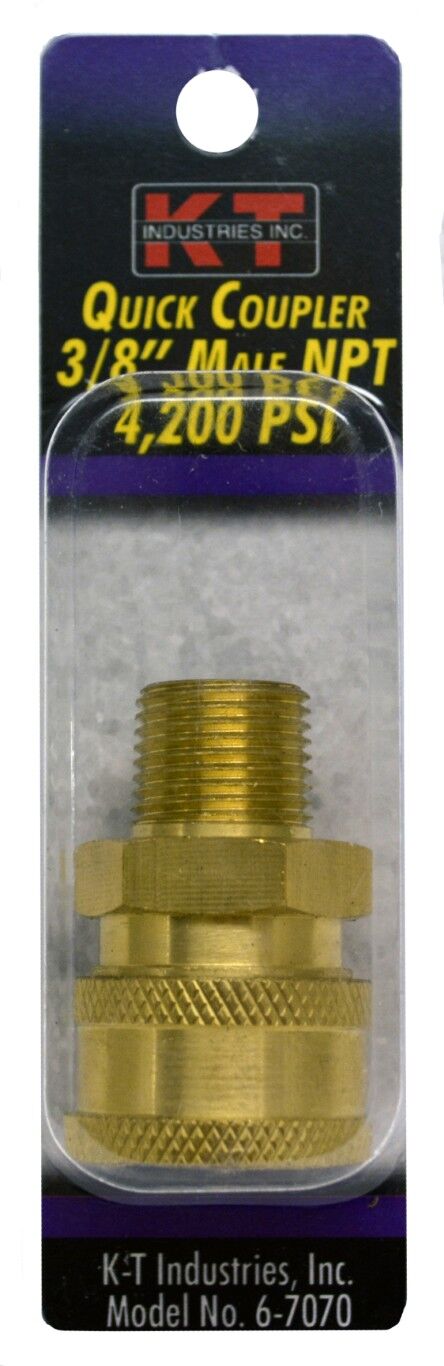 KT Industries Brass Socket Quick Coupler 4,200 PSI, 3/8-In Male NPT