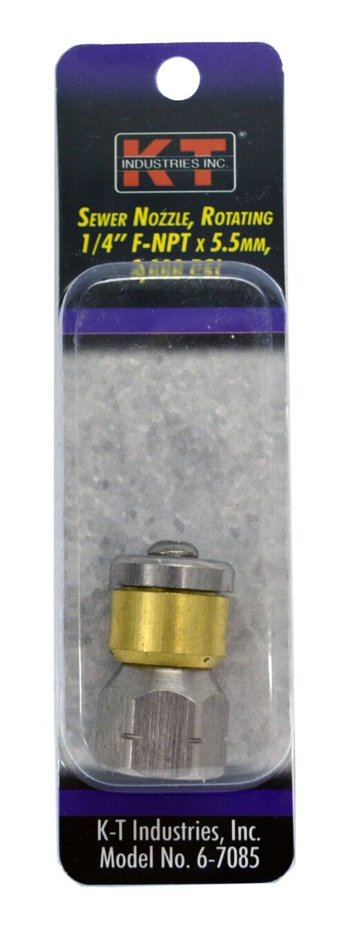 KT Industries Rotating Sewer Nozzle, 1/4-In Female NPT x 5.5-mm