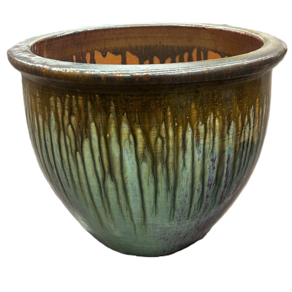 Pacific Home & Garden Fish Bowl Copper & Violet Pot, 15.5-In